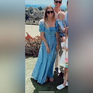 Doen Blue Floral Maxi Dress -S